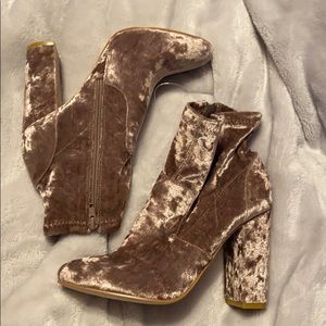 Never worn crushed velvet booties